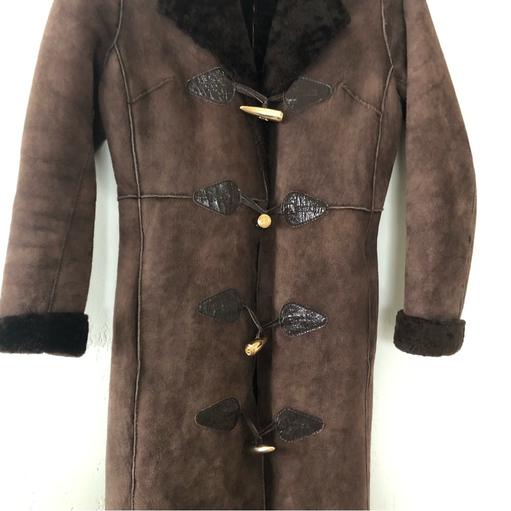 Rare Tory Burch✨Cordelia Shearling Leather Long Coat - Picture 3 of 11